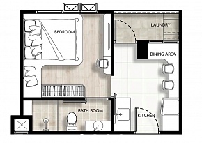 1-комнатная 26,8 м2 ЖК «Fantasea Condo Kamala»